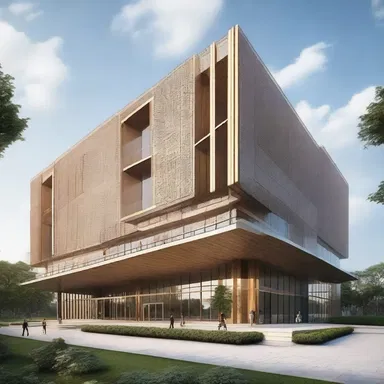 The building's architectural design incorporates elements that symbolize the ideological principles of harmony, unity, and balance.