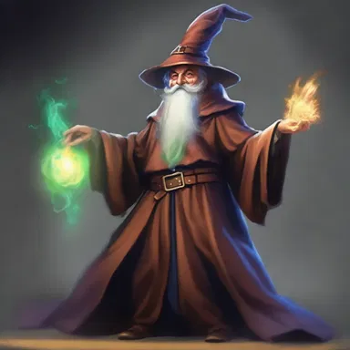 In the mystical realm of Eldoria, the cunning charlatan disguised himself as a powerful wizard to deceive unsuspecting townsfolk.