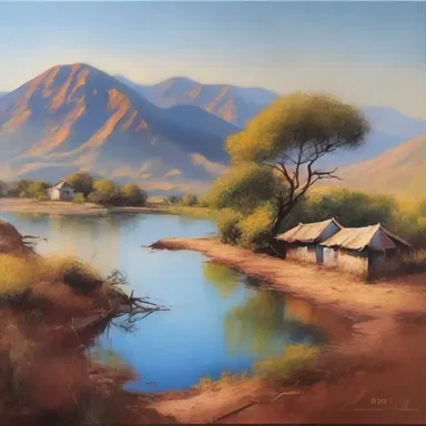 The artist showcased a series of intercontinental landscapes, capturing the diverse beauty of different continents in his paintings.