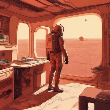 In the science fiction novel, the protagonist lived in an efficiency apartment on Mars while conducting his research.