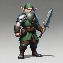 This is an artistic rendering of a male rock gnome artificer armorer