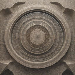 Depiction of a powerful Artificial Intelligence system inspired by Tunisia, featuring intricate patterns from traditional Tunisian art and architecture, integrated within a futuristic technological design.