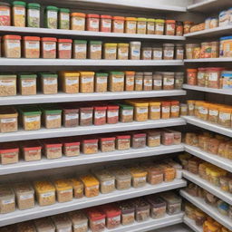 Various healthy children's products neatly arranged in refrigeration units, showcasing a range of nutritious and child-friendly food items.