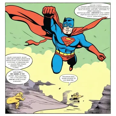 In the comic strip, the superhero discovers his inborn ability to fly and uses it for good.