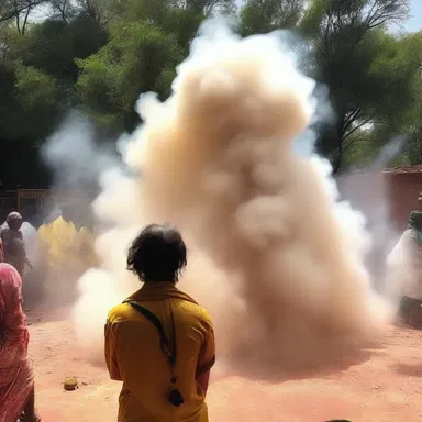 During the ritual, the dust cloud symbolized the divine presence and spiritual connection.