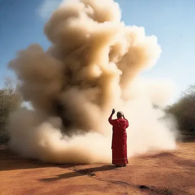 During the ritual, the dust cloud symbolized the divine presence and spiritual connection.