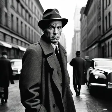 The detective in the movie had a distinct slouch, giving him an air of nonchalance and mystery.