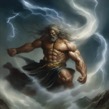 According to ancient mythology, the god of storms and winds was often depicted as a blusterous figure, stirring up chaos and destruction.