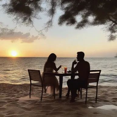As the sun set, the couple quenched their thirst with a refreshing drink on their romantic dinner date.