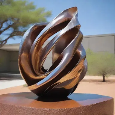 The artist used a technique called water quenching to rapidly cool the hot metal sculpture and give it a unique texture.