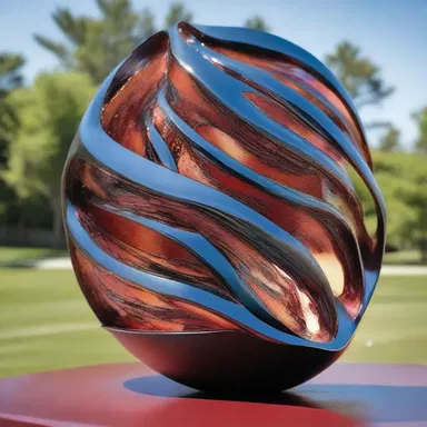The artist used a technique called water quenching to rapidly cool the hot metal sculpture and give it a unique texture.