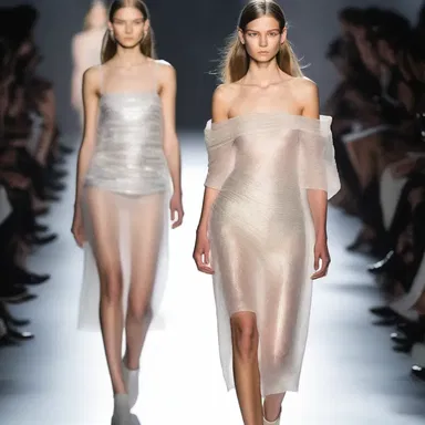 The designer quenched the luminescence of the fabric by adding a suitable substance, creating a subtle glow on the runway.