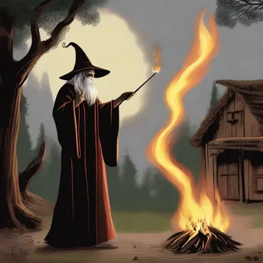With a flick of his wand, the wizard quenched the raging fire that threatened to consume the entire village.