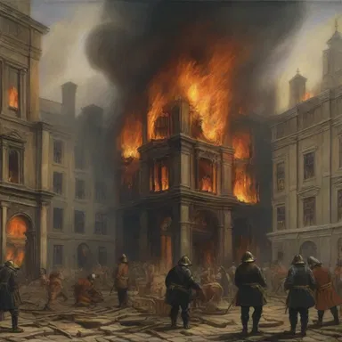During the Great Fire of London in 1666, brave firefighters worked tirelessly to quench the inferno that devastated the city for days.