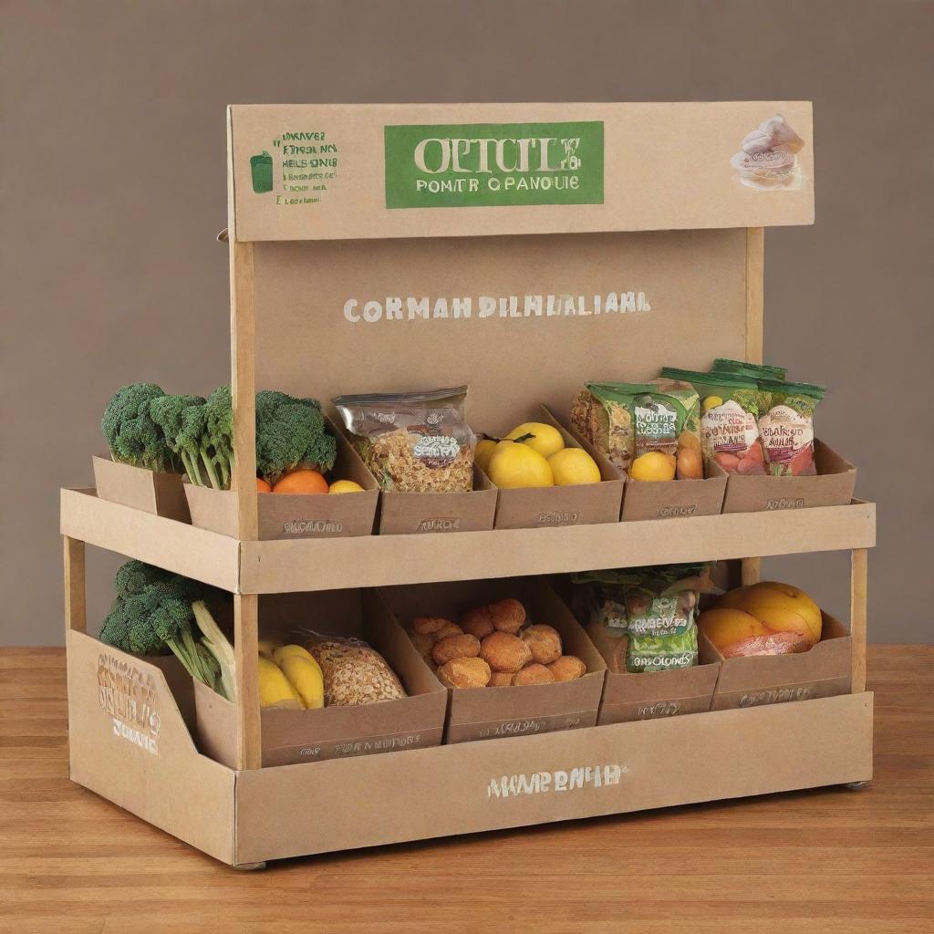 An eye-catching point-of-purchase (POP) material showcasing wholesome, nutritious food through an intriguing design.