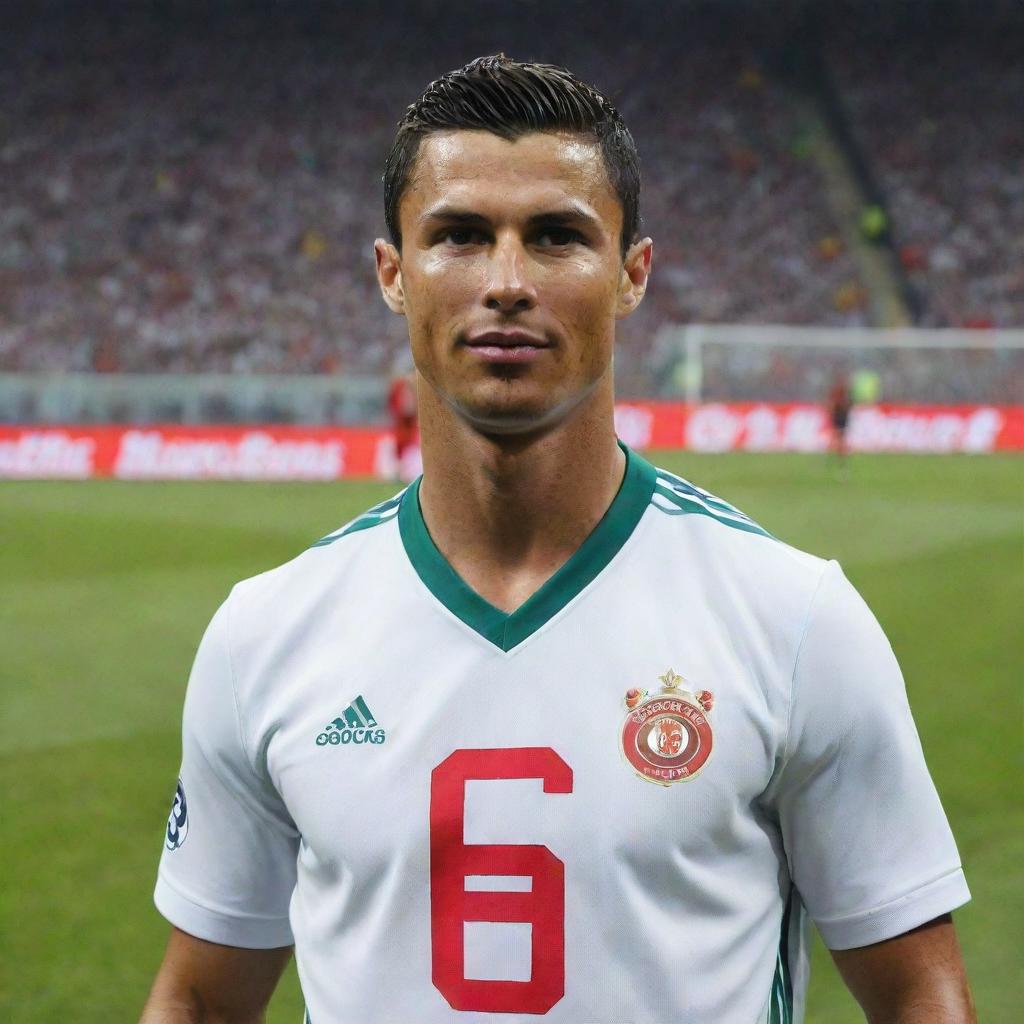 Cristiano Ronaldo in his football jersey with the number 867