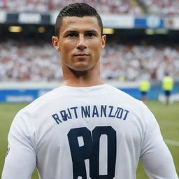 Cristiano Ronaldo in his football jersey with the number 867