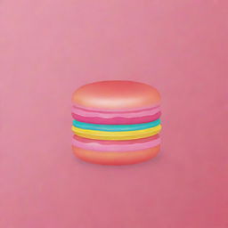 Create a cute, colorful macaron icon with a vibrant background