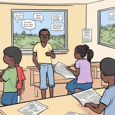 The teacher used comics to make language teaching more engaging and interactive for the students.