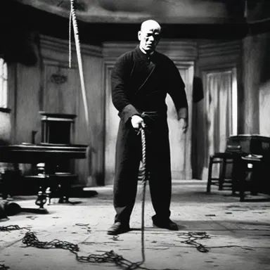In the chilling horror movie, the instrument of punishment was a dreaded whip, used by a sadistic villain to inflict suffering on his victims.