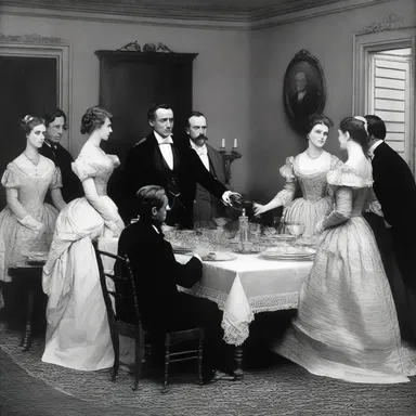 In the classic novel, the dinner party was the setting for a scandalous revelation.