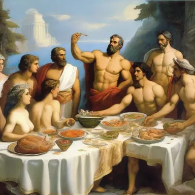 According to Greek mythology, the gods often hosted extravagant dinner parties on Mount Olympus.