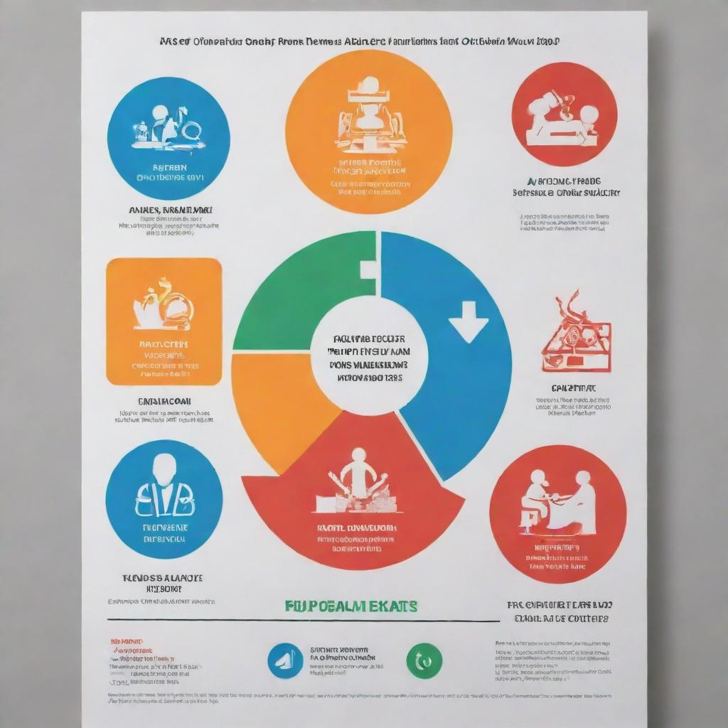 Design a visually captivating poster focused on 'Healthy and Safe at Work, Maintain Business Continuity'. The artwork should include health and safety symbols, workplace elements, and a strong, reassuring color palette to emphasize care and continuity.