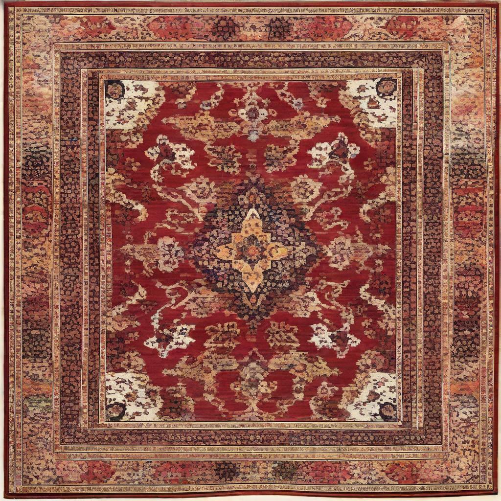 This high-quality image showcases a vibrant Persian carpet