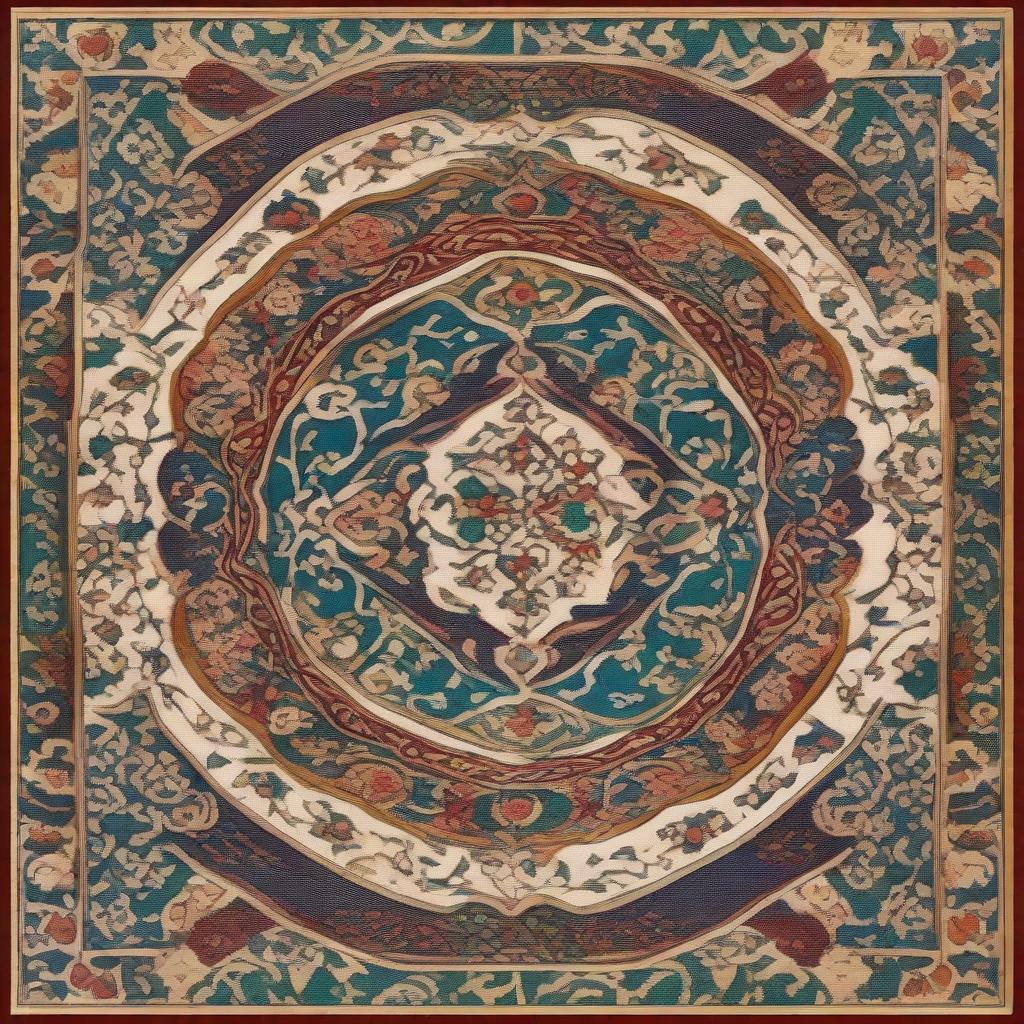 This image presents a collection of exquisite Persian ornaments