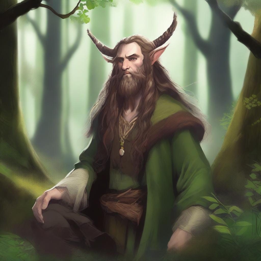 This is a high-quality digital art image featuring a Firbolg druid