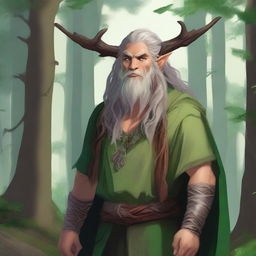 This is a high-quality digital art image featuring a Firbolg druid