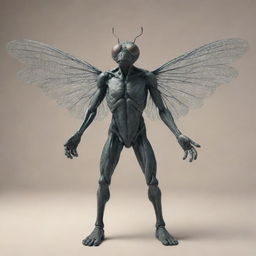 A humanoid figure with wings, reminiscent of a fly, humorously rubbing his hands together in a typical fly manner.