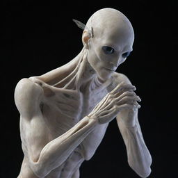 A humanoid figure with fly-like characteristics, rubbing his hands together in a typical fly manner.