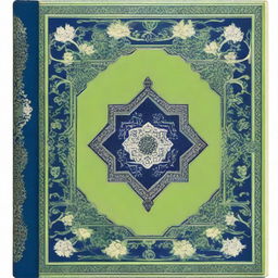 This image presents a high-quality, light green Persian book cover