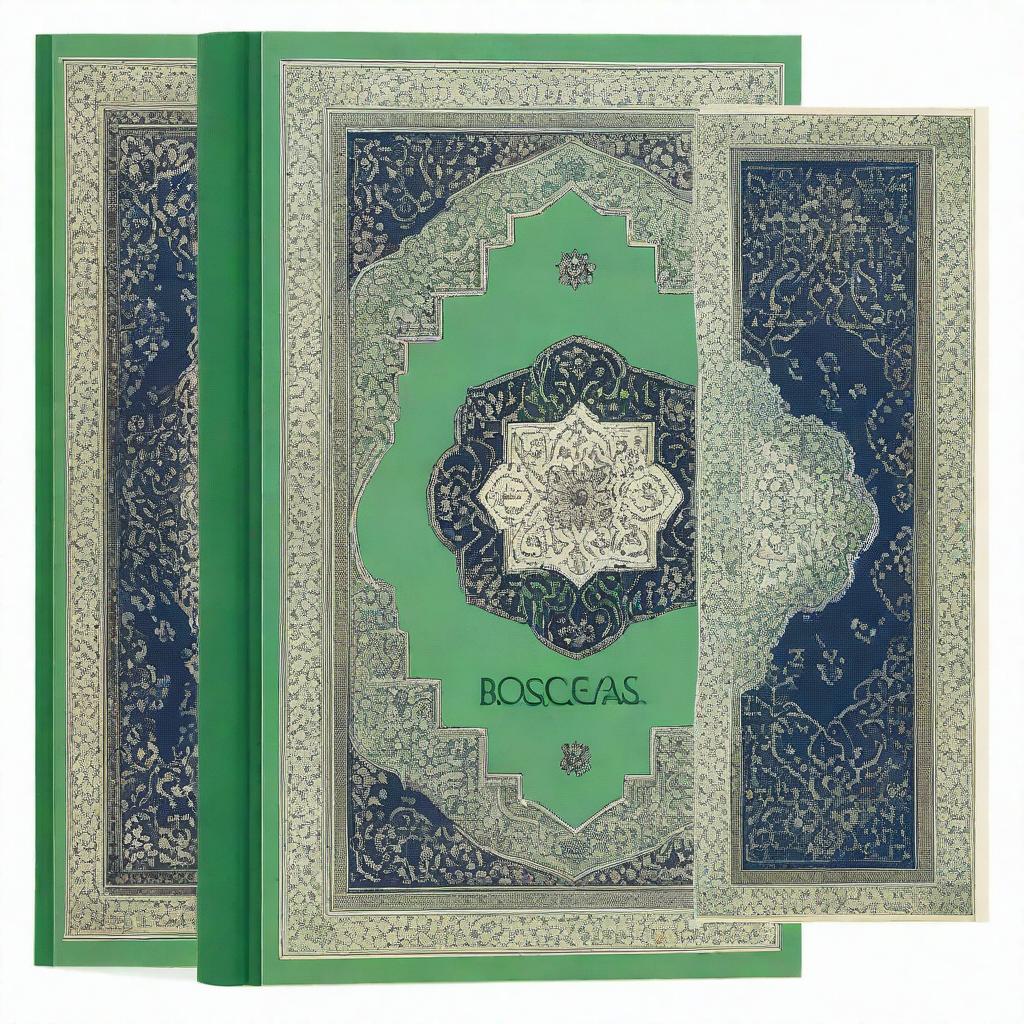 This image presents a high-quality, light green Persian book cover