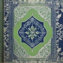 This image presents a high-quality, light green Persian book cover