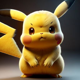 Produce a high-quality, photorealistic image of Pikachu from Pokemon.