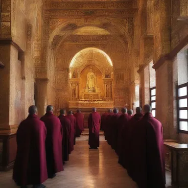 In the monastery, the monks gathered in the chapel to chant compline, concluding their day with prayers and reflection.