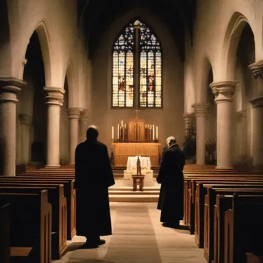 In the movie, there was a powerful scene where the main character found solace and strength during compline at a church.