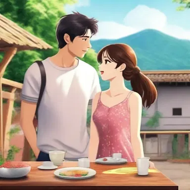 In the love story, the protagonist uses his transfer payment to surprise his partner with a romantic getaway.