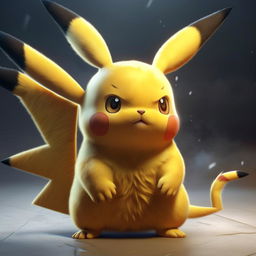 Produce a high-quality, photorealistic image of Pikachu from Pokemon.