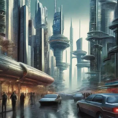 In the science fiction novel, the circulation of a forbidden technology caused chaos in the futuristic city.