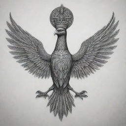 Design a highly detailed tattoo featuring the Faravahar, an iconic Iranian symbol, incorporating elements of Persian art and culture.