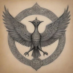 Design a highly detailed tattoo featuring the Faravahar, an iconic Iranian symbol, incorporating elements of Persian art and culture.