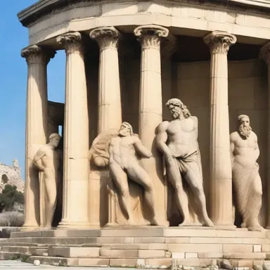 In Greek mythology, the hero worshippers gathered at the temple of Zeus to pay homage to their favorite heroes such as Hercules and Achilles.