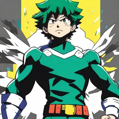 In the anime series 'My Hero Academia', the protagonist Izuku Midoriya is a hero worshipper of the superhero All Might, looking up to him as a symbol of hope and justice.