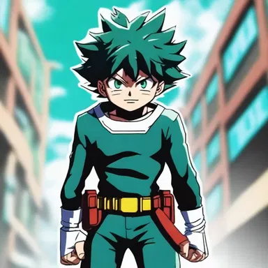 In the anime series 'My Hero Academia', the protagonist Izuku Midoriya is a hero worshipper of the superhero All Might, looking up to him as a symbol of hope and justice.
