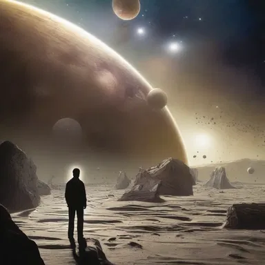 In the science fiction novel, humans have mastered the technology of instantaneous displacement to travel across galaxies.