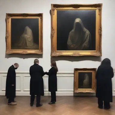 The sudden displacement of the haunted painting sent chills down their spines.