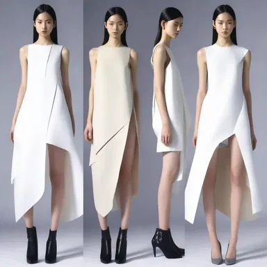 The fashion designer incorporated the concept of displacement by creating asymmetric and irregular hemlines in their latest collection.